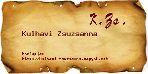 Kulhavi Zsuzsanna névjegykártya